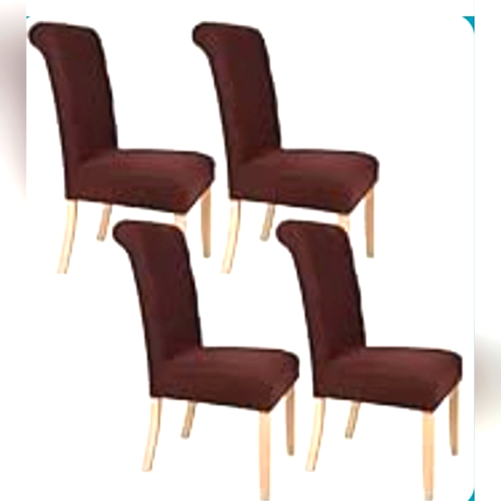 New 4pcs Chair Covers Stretch Brown